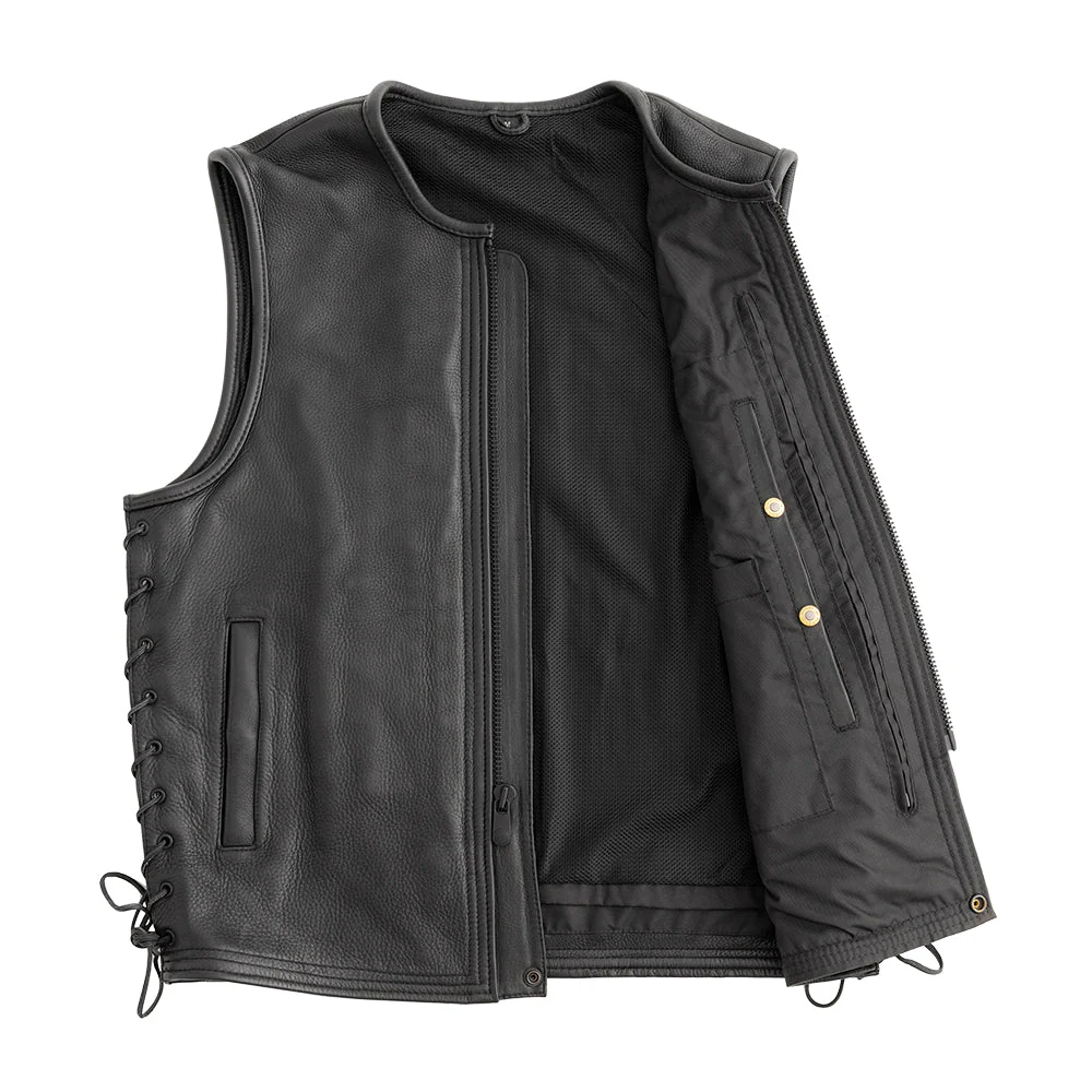 Venom Men's Motorcycle Leather Vest - Image 3
