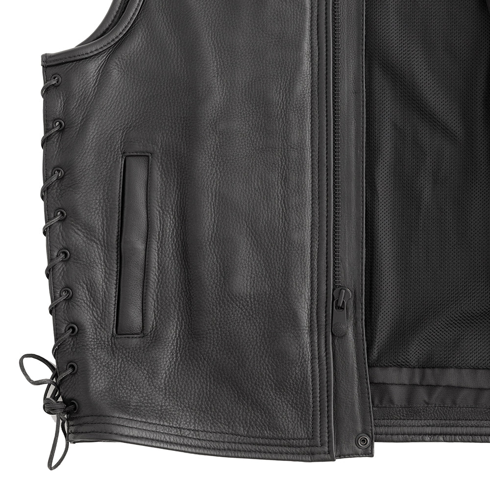 Venom Men's Motorcycle Leather Vest - Image 4