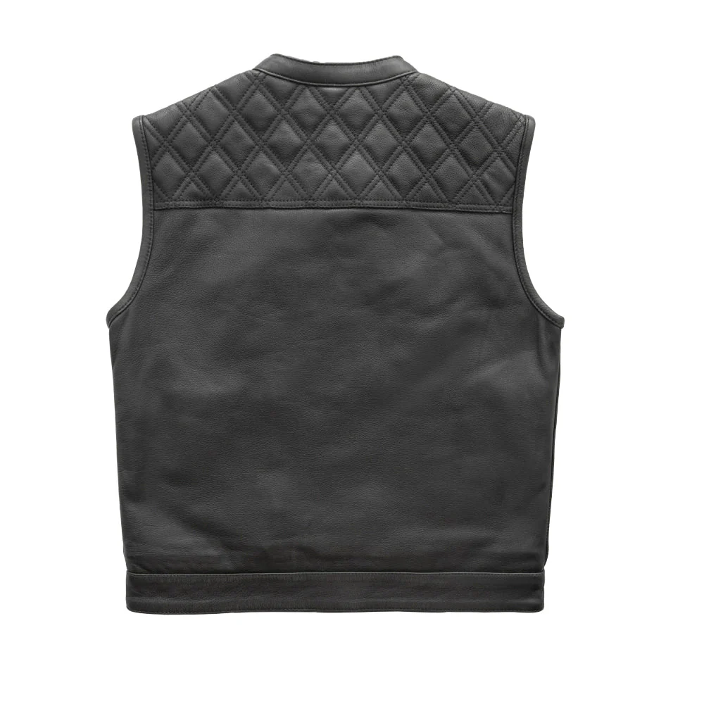 Whaler Black - Men's Club Style Leather Vest (Limited Edition) - Image 2