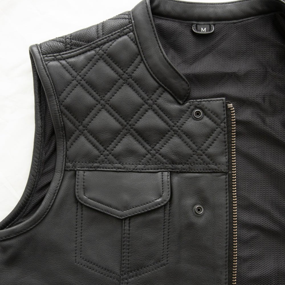 Whaler Black - Men's Club Style Leather Vest (Limited Edition) - Image 4