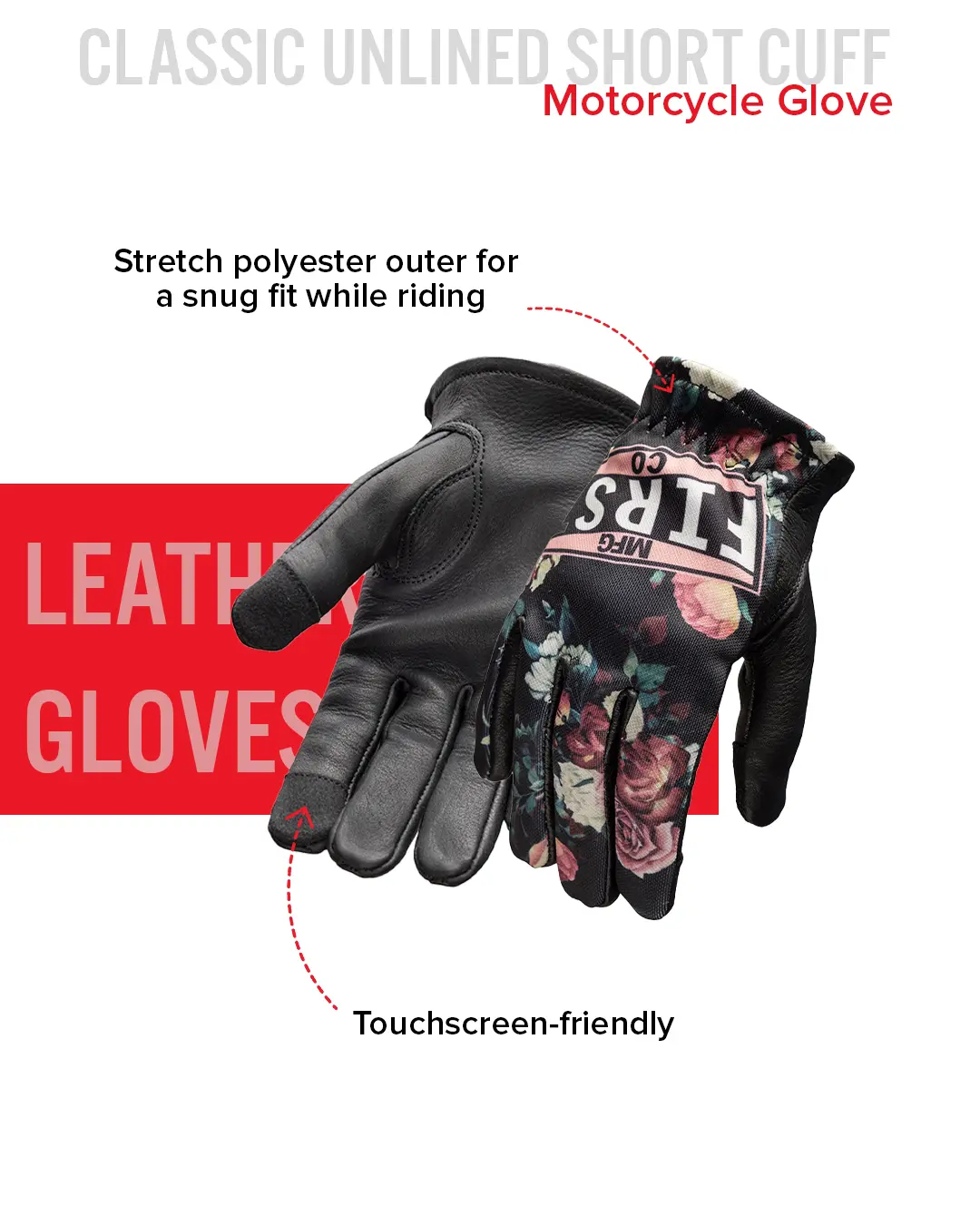 Pink Flower Women's Clutch Gloves - Image 4