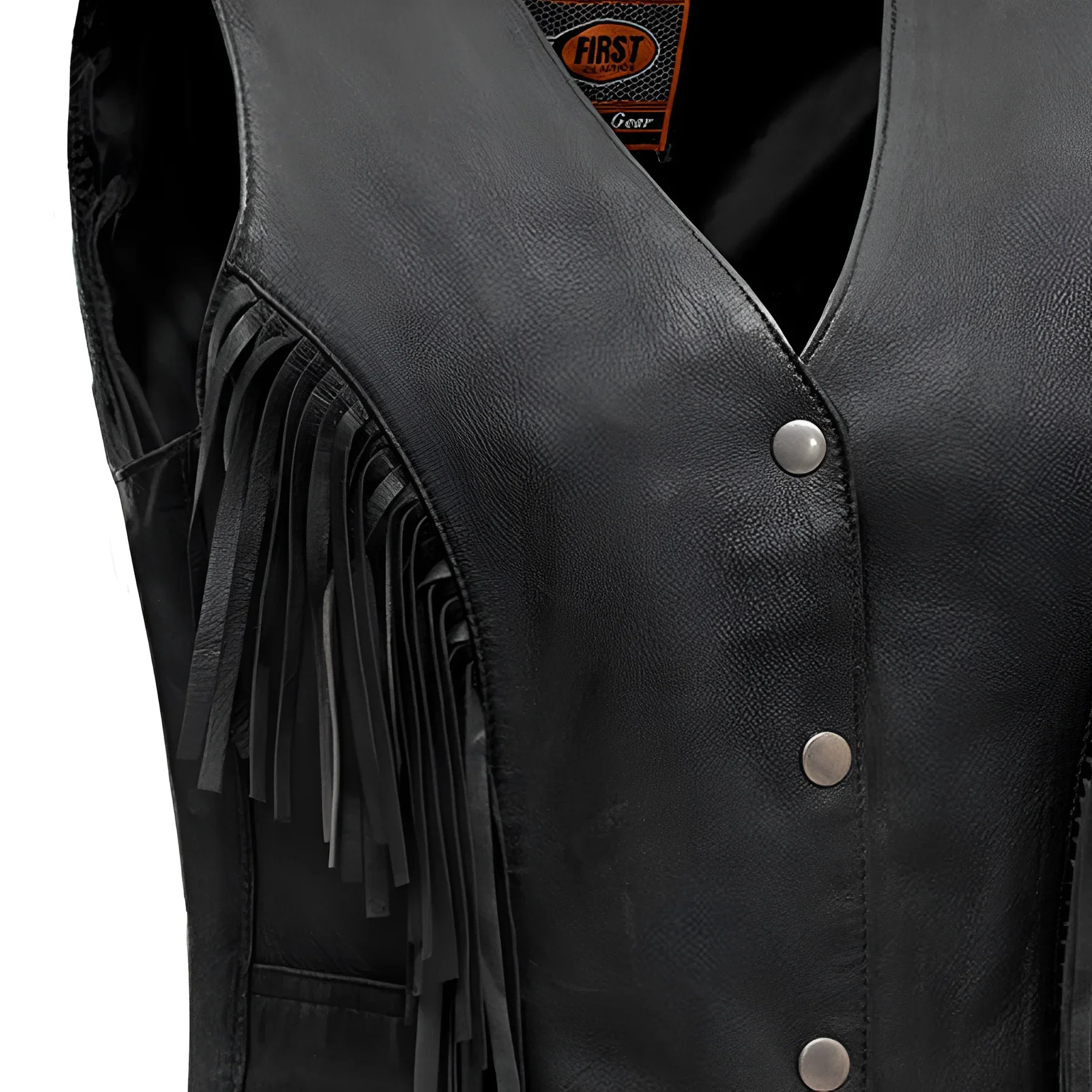 Apache Women's Leather Motorcycle Vest - Image 3