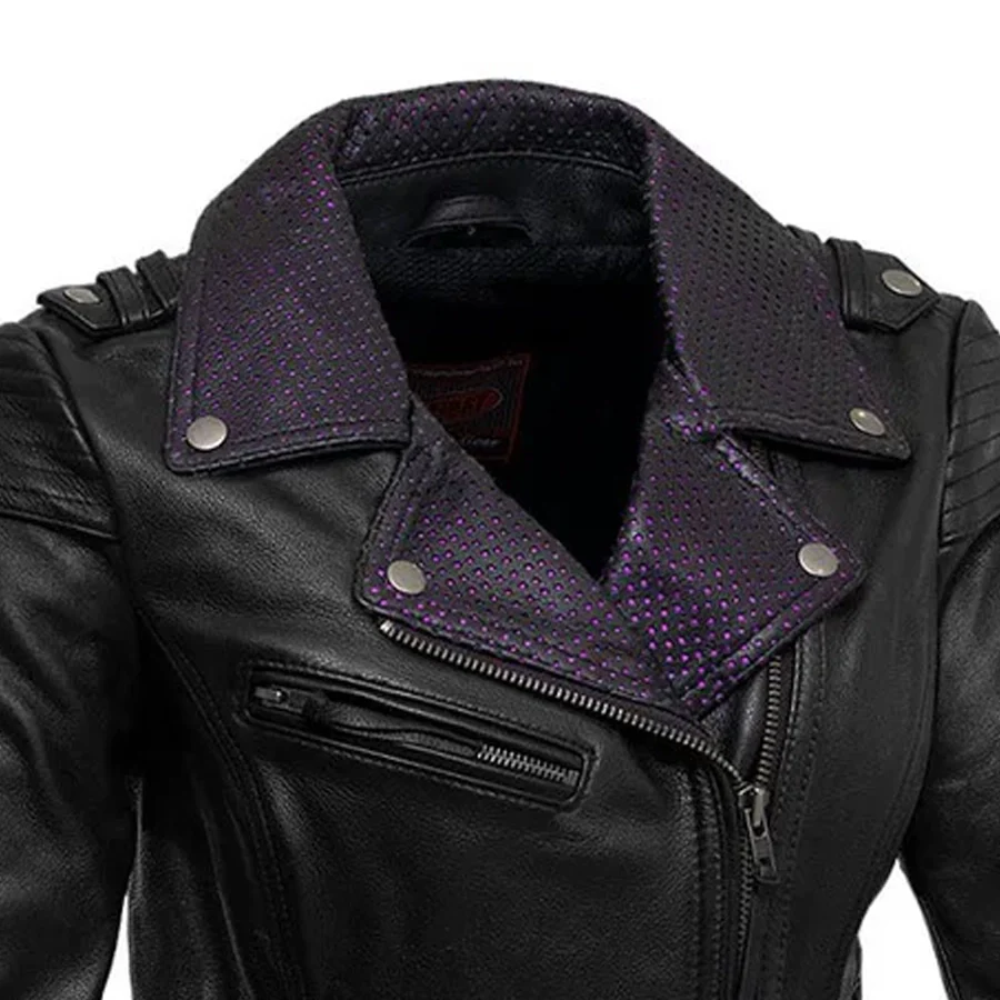 Iris - Women's Motorcycle Leather Jacket - Image 4
