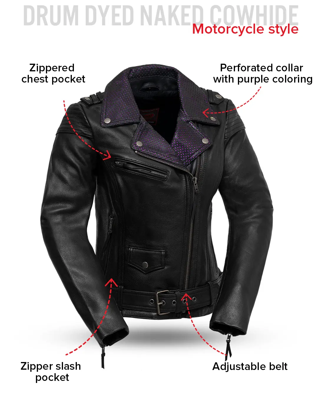 Iris - Women's Motorcycle Leather Jacket - Image 9